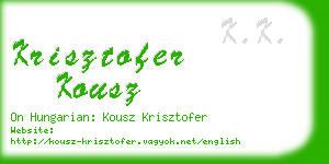 krisztofer kousz business card